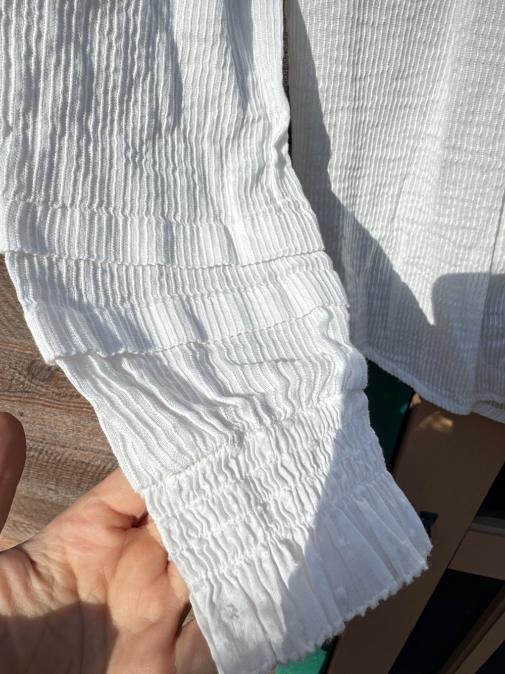 Quince White Textured Button‑Front Blouse - Picture 2 of 4